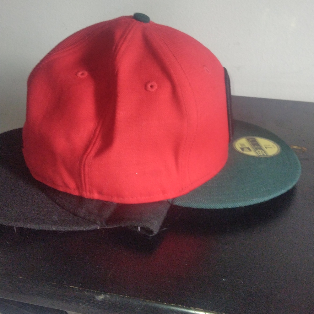 New Era Crooks And Castle Fitted Hat with Green Brim and Black Serpent C 7 3/8 - Picture 5 of 8